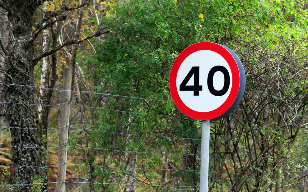 40mph sign