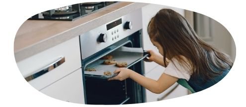 Child baking cookies