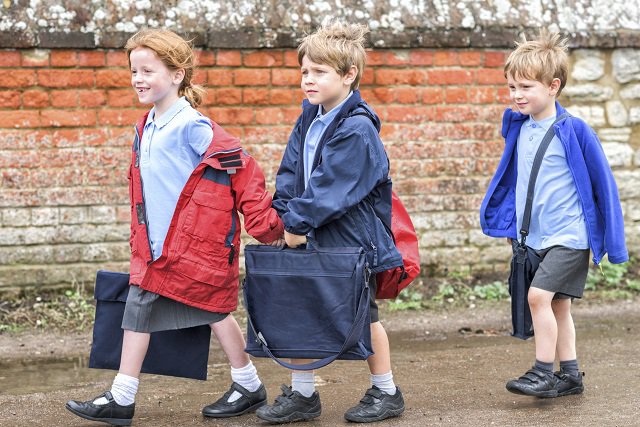 Children walking to school
