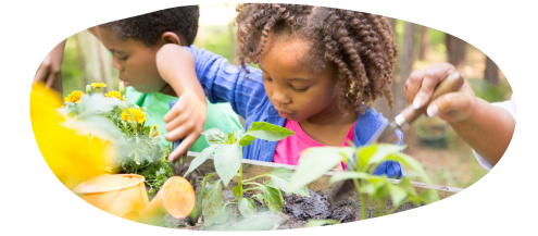 children gardening