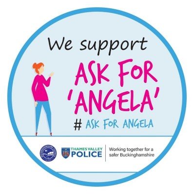 The Ask for Angela sign that will be showing at bars and pubs who are part of the scheme.