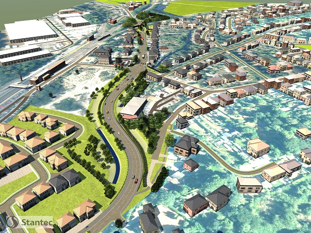 Aerial view of the proposed Princes Risborough Southern Road Link scheme